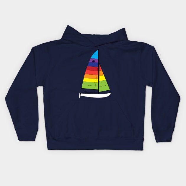 Hobie 16 Catamaran Sailboat Kids Hoodie by CHBB